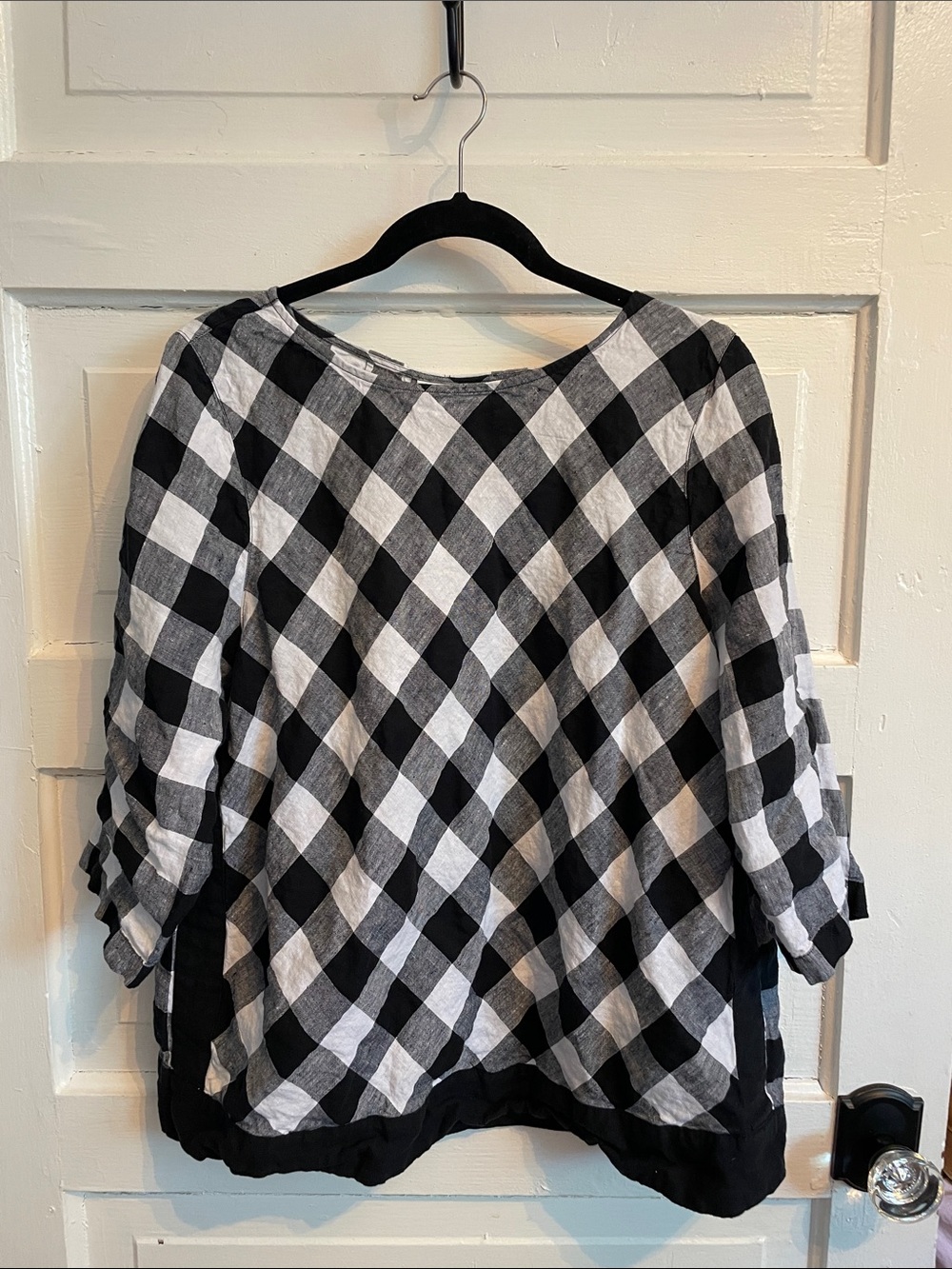 J. Jill Black and White Buffalo Plaid Tunic